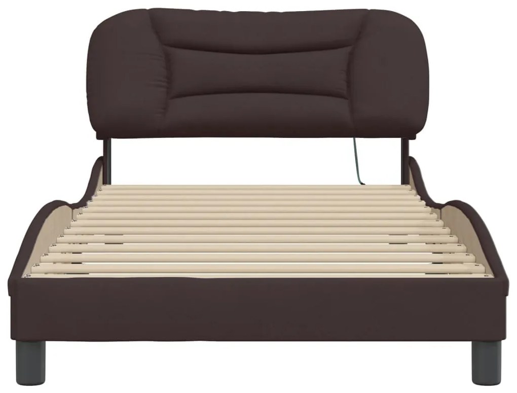 Estrutura de cama com LED sem colchão 100x200 cm tecido