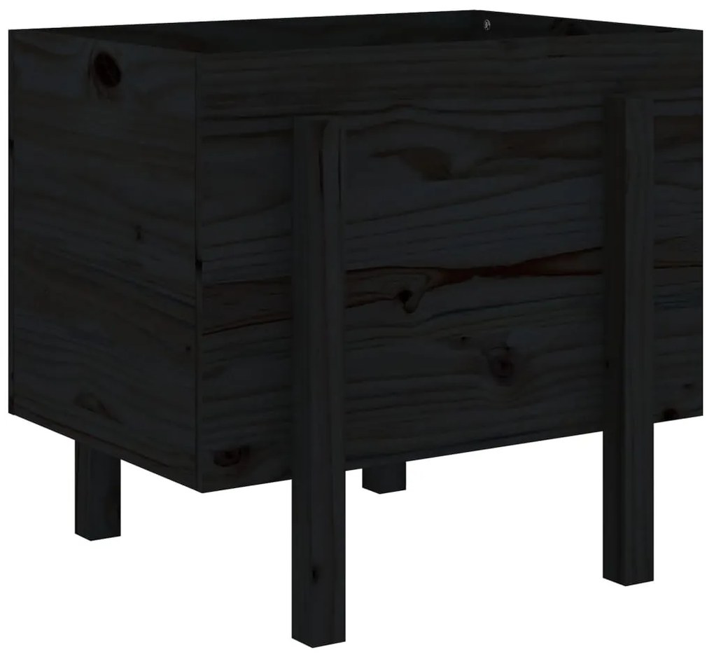 Vaso/floreira de jardim 62x50x57 cm pinho maciço preto