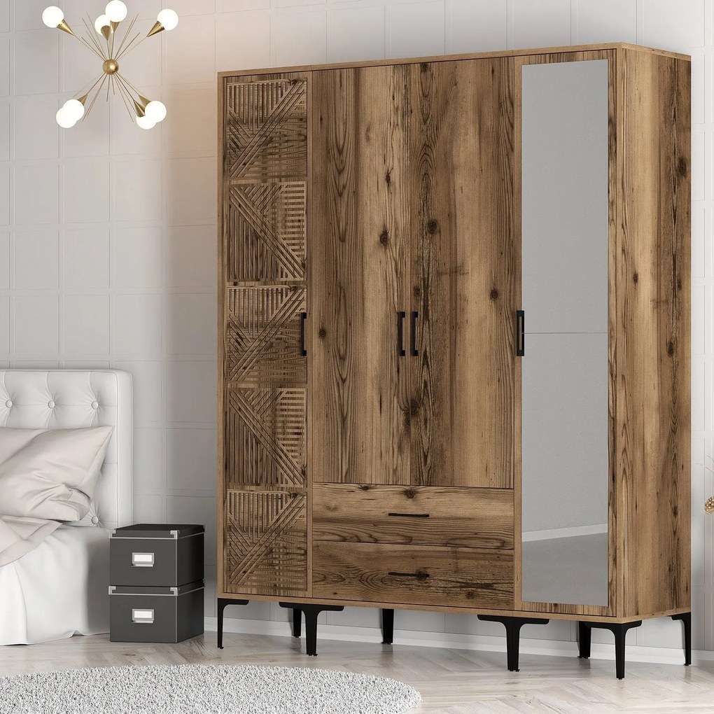 Roupeiro Kumsal PTR – Noz – 160x47,5x201,4 cm