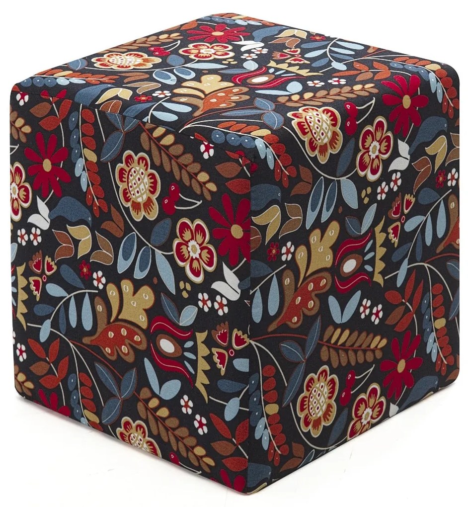 Tuffet Dalbudak – Vermelho, Preto, Azul, Amarelo – 40x40x40 cm