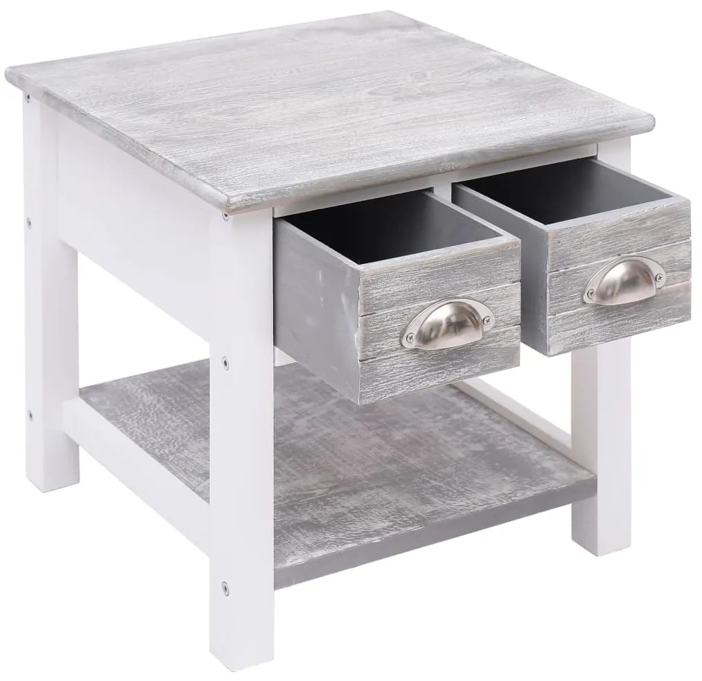 Mesa de apoio 40x40x40 cm madeira de paulownia cinzento