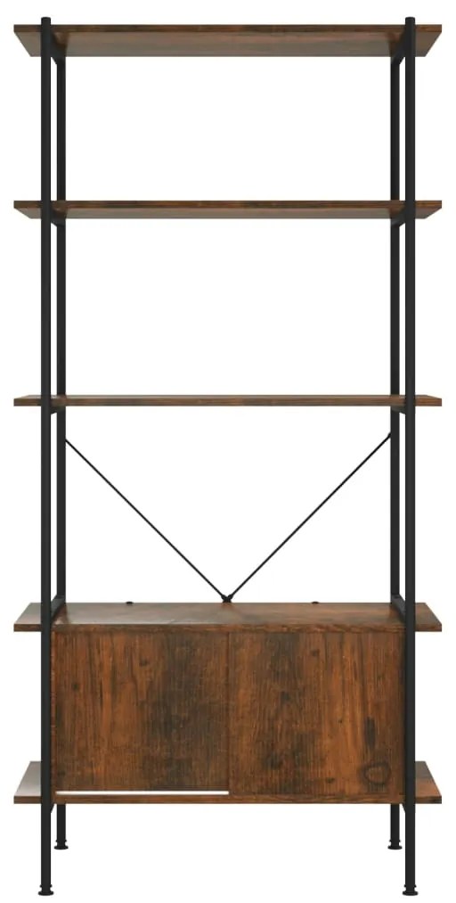 Estante de 5 prat. c/ armário 80x40x163cm aço/derivados madeira