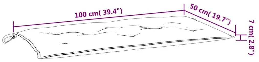 Almofadões p/ banco de jardim 2 pcs 100x50x7 cm tecido turquesa