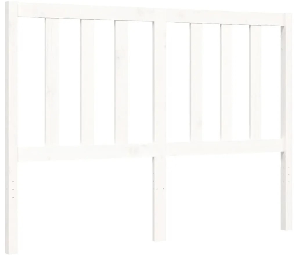 Cama sem colchão 140x200 cm madeira de pinho maciça branco