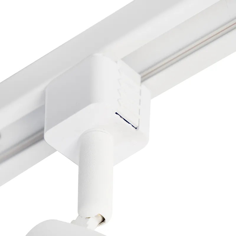 Sistema de calhas moderno com 3 focos monofásicos branco - Jeany Moderno
