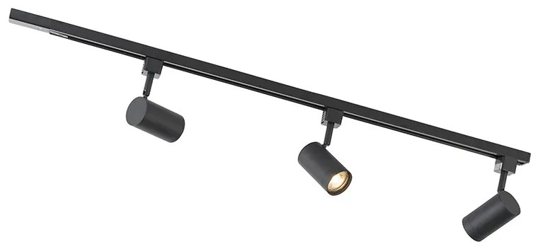 LED Sistema de Trilho Inteligente Preto com 3 GU10 WiFi Monofásicos - Jeana Moderno