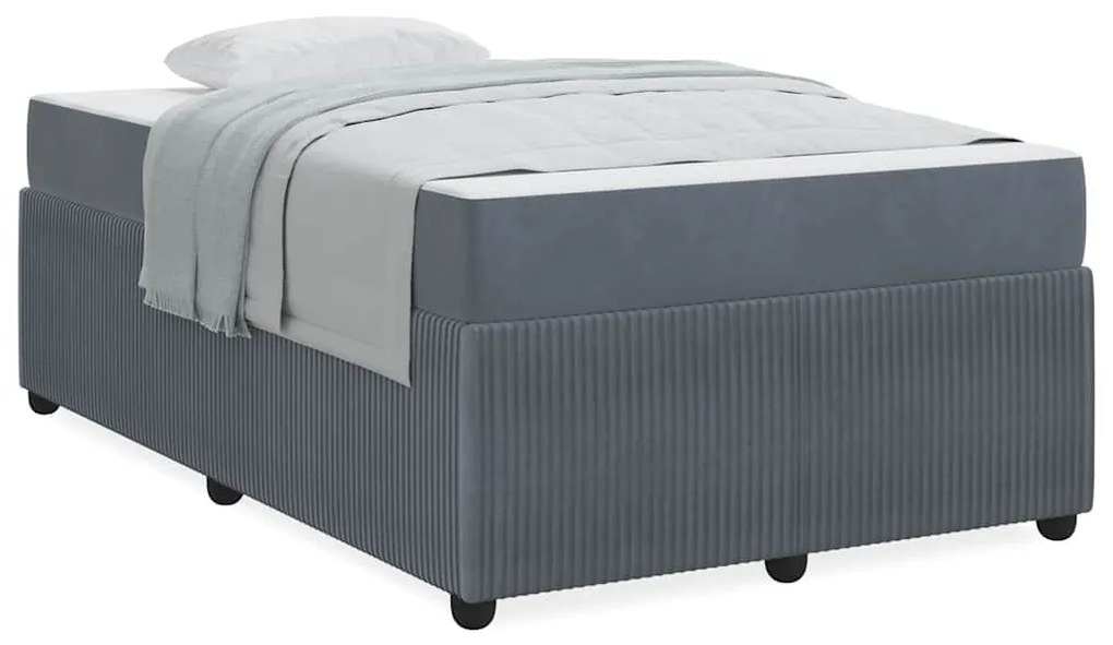 Estrutura de cama com colchão Cinzento escuro 120 x 190 cm