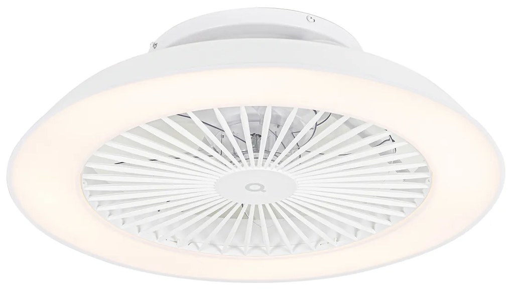 Ventilador de teto inteligente branco com LED com controle remoto - Deniz Moderno