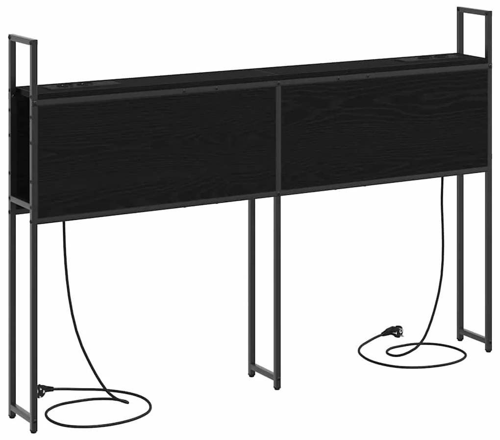 Cabeceira de armazenamento com cabeceira Carvalho preto 135 cm