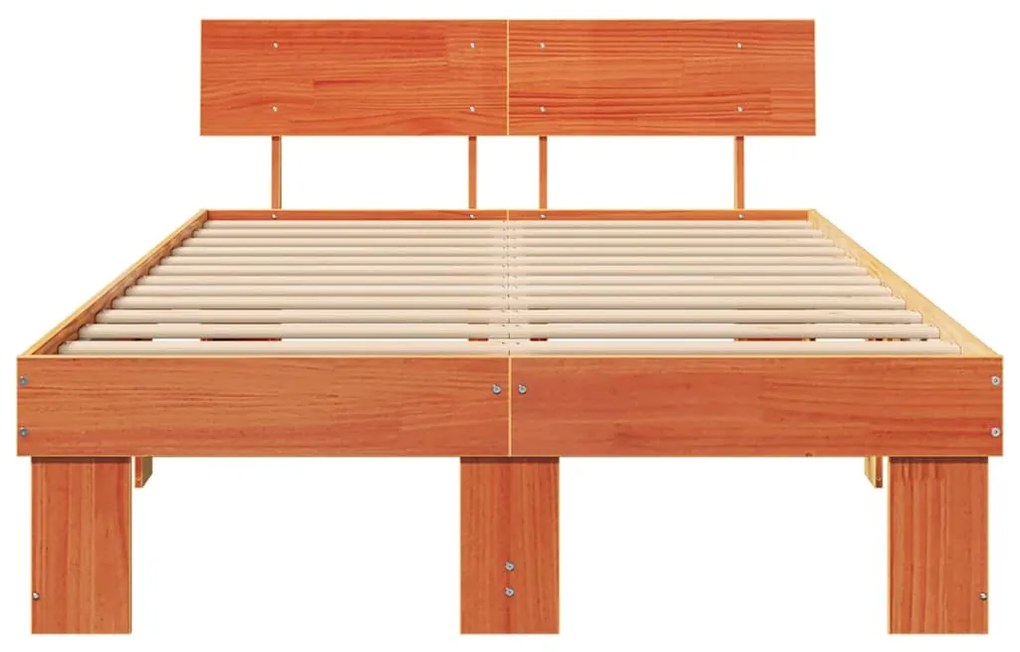 Estrutura da Cama com cabeceira Castanho-mel 120 x 200 cm