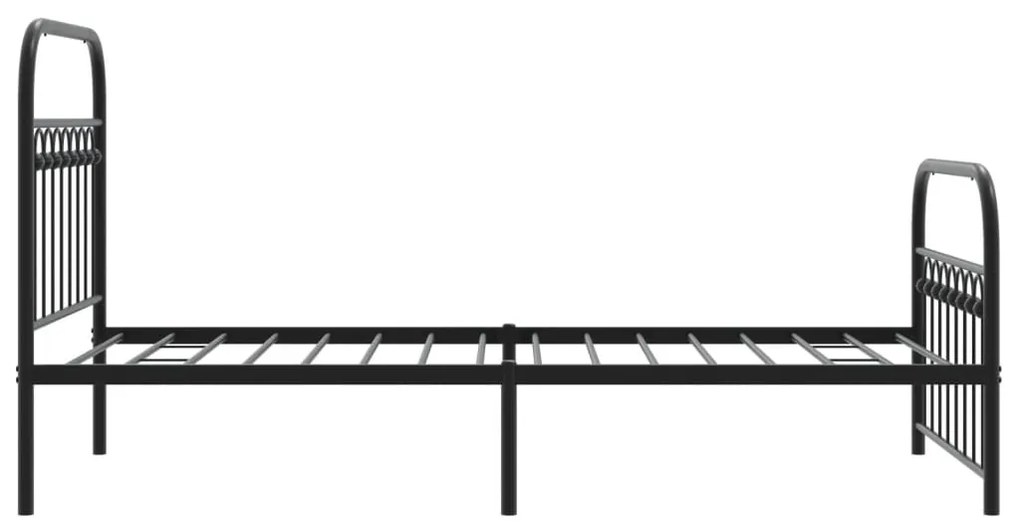 Estrutura de cama com cabeceira e pés 90x190 cm metal preto