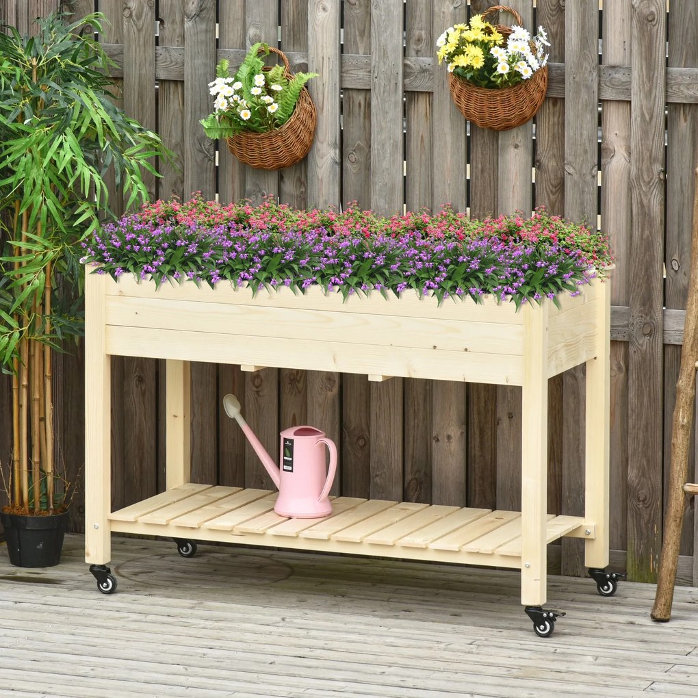 Horta Vertical Mesa de Cultivo Elevada com Prateleira Tecido Geotextil