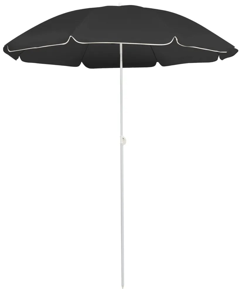 vidaXL Guarda-sol de jardim com poste de aço 180 cm antracite