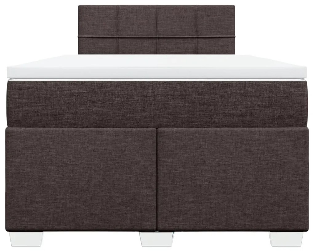 Cama boxspring com colchão 120x190 cm tecido castanho-escuro