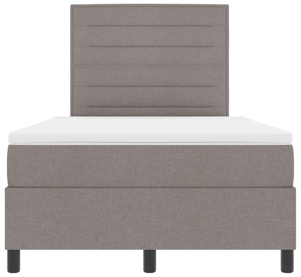 Cama Box Spring com Colchão Taupe 120x200 cm de Tecido
