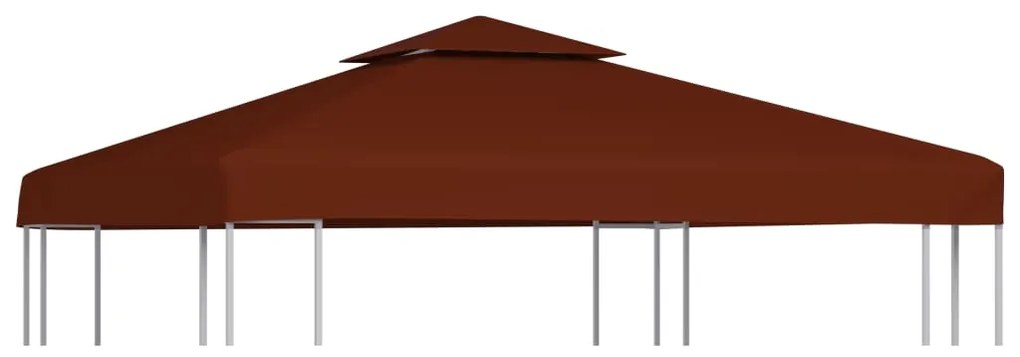 vidaXL Cobertura gazebo c/ 2 camadas 310 g/m² 3x3 m terracota