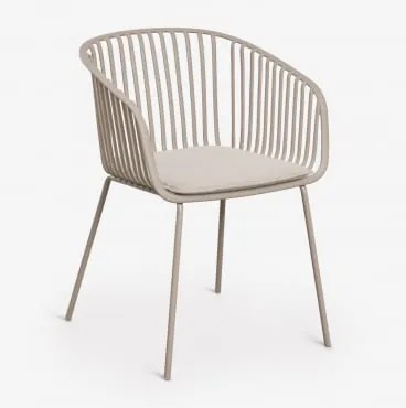 Pack De 2 Cadeiras De Jardim Com Apoios De Braços Em Aço E Polipropileno Aradina Moka Brown - Sklum