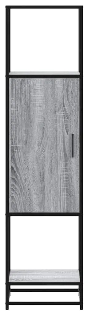 Armário alto 35,5x35x139 cm madeira e metal cinza sonoma