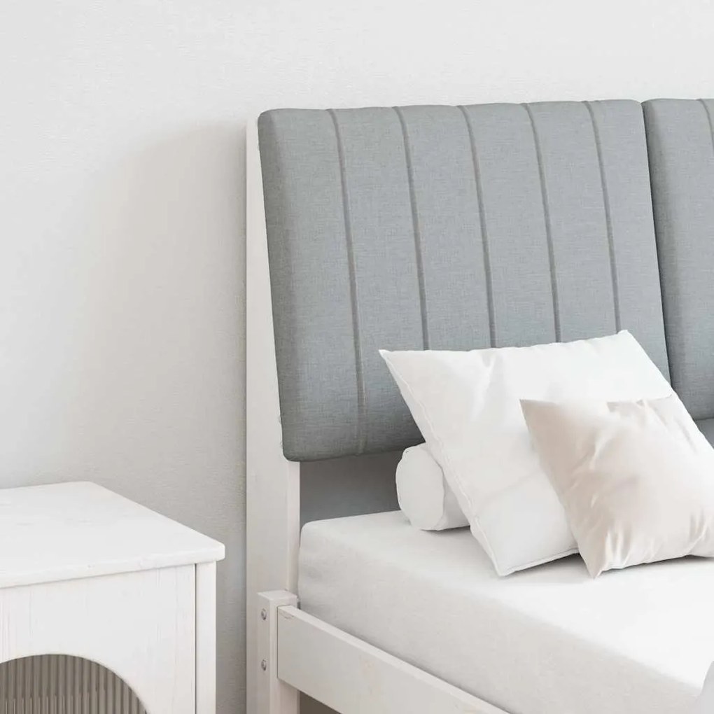 vidaXL Cabeceira estofada Cinzento-claro 120 cm