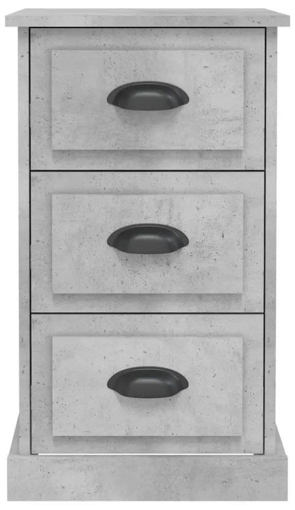 Mesa de cabeceira 39x39x67 cm derivados madeira cinza cimento
