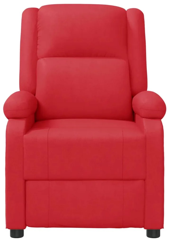 Poltrona reclinável couro artificial vermelho