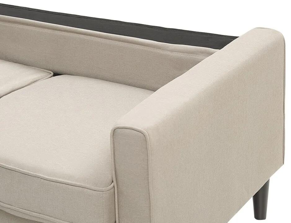 Sofá de 3 lugares com repousa-pés em tecido creme AVESTA Beliani