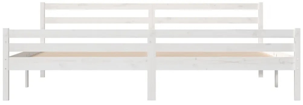 Estrutura de cama super king pinho maciço 180x200 cm branco