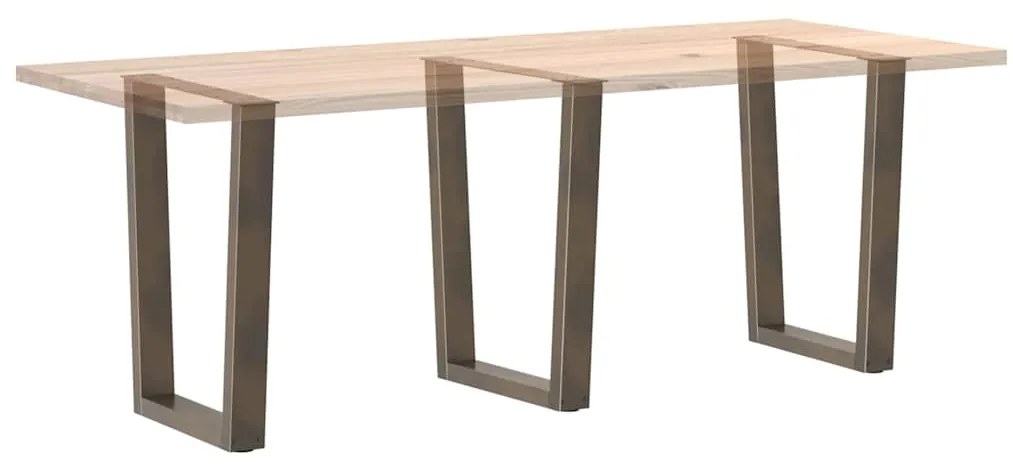 Pés para mesa de jantar em formato de V, 3 peças, aço natural, 70x(72-