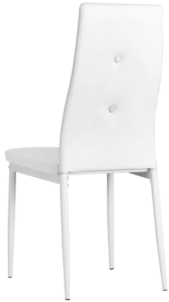 Cadeiras de jantar 4 pcs couro artificial branco