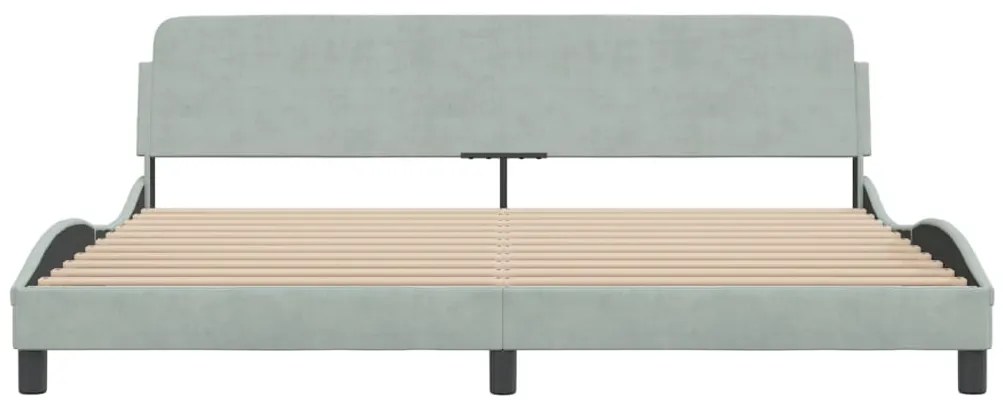 Estrutura de cama sem colchão 200x200 cm veludo cinzento-claro