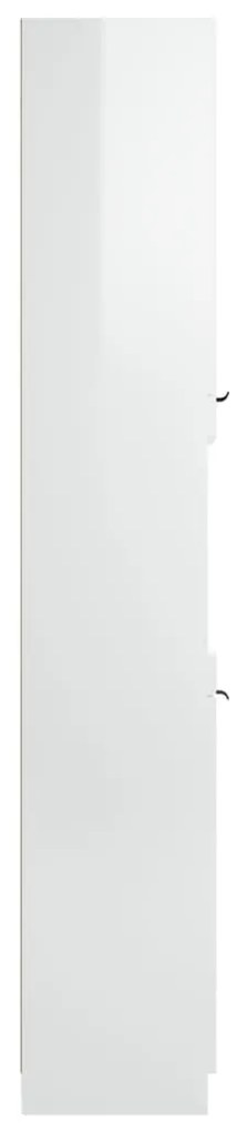 Armário casa de banho 32x34x188,5 cm madeira branco brilhante