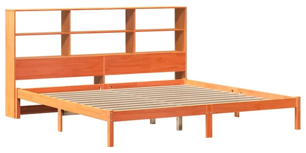 Cama com estante sem colchão 200x200 cm pinho maciço