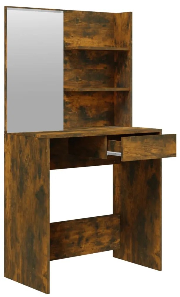 Toucador com espelho 74,5x40x141 cm cor carvalho fumado
