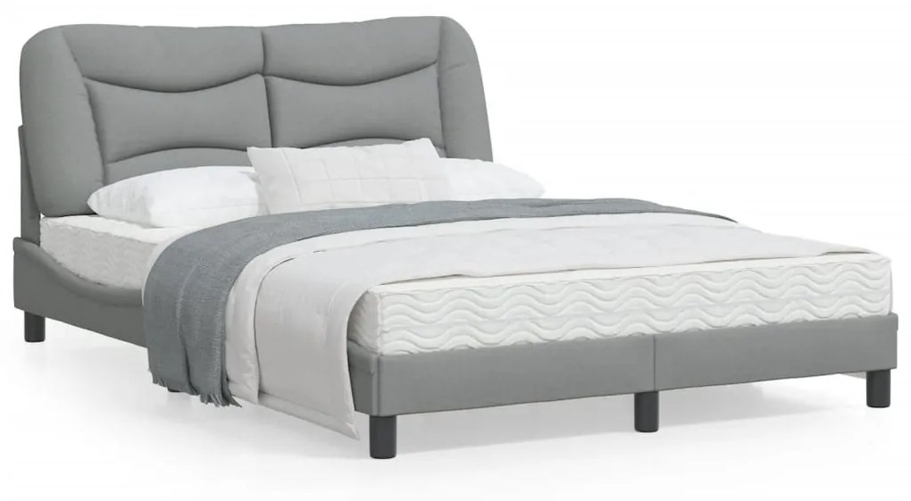 vidaXL Estrutura de cama com LED sem colchão 140x200 cm tecido