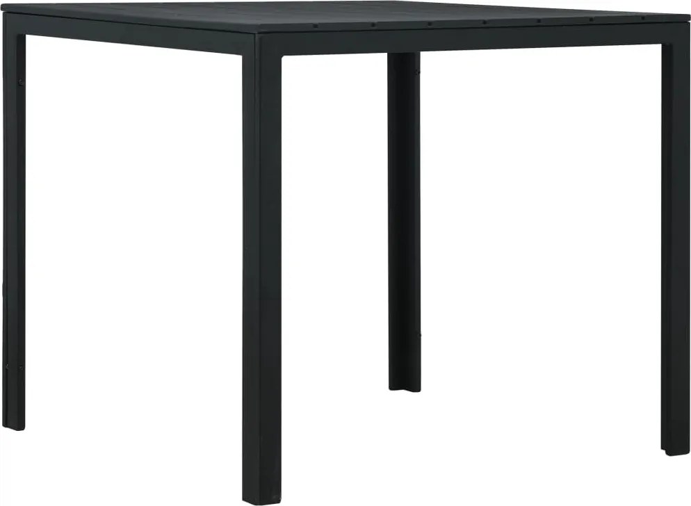 Mesa de centro 78x78x74 cm PEAD aspeto madeira preto