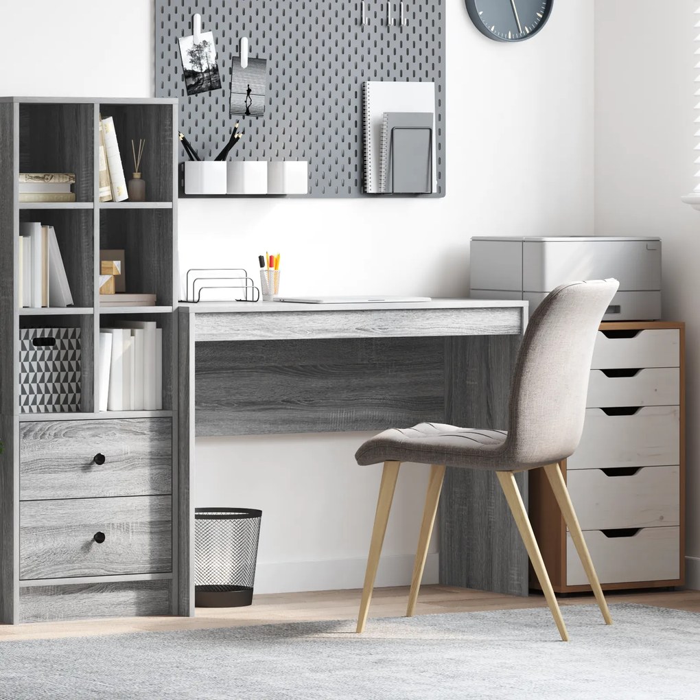 vidaXL Secretária de Computador Cinza sonoma MDF 100 x 40 x 76 cm