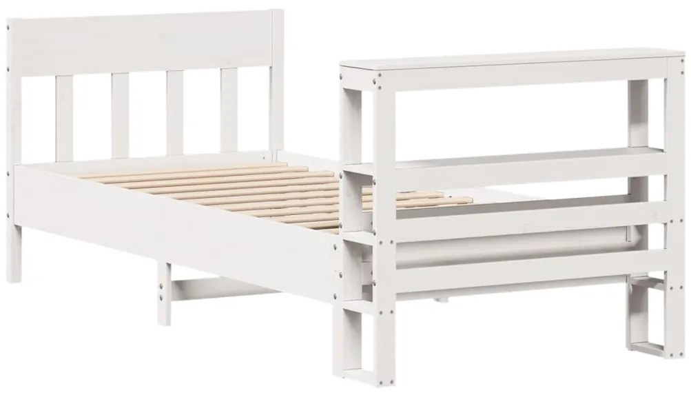 Cama sem colchão 90x190 cm madeira de pinho maciça branco