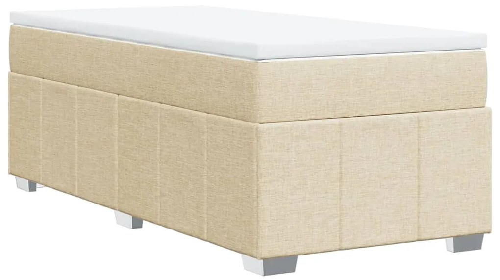 Cama com molas/colchão 80x200 cm tecido cor crème
