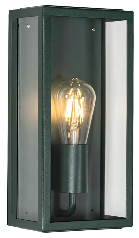Candeeiro de parede exterior industrial verde escuro com vidro IP44 - Rotterdam Industrial