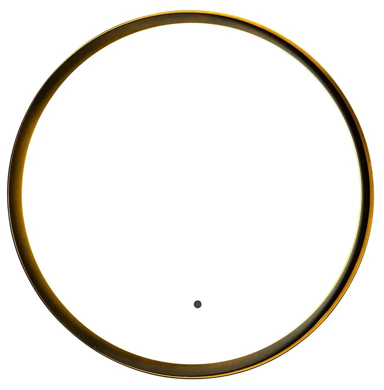 Espelho de casa de banho moderno preto com LED e dimmer tátil - Pim