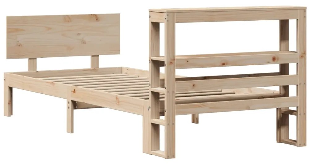 Estrutura de cama com cabeceira 90x200 cm pinho maciço