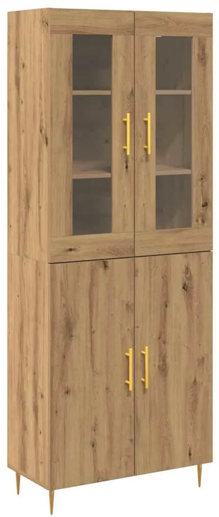Highboard Artesanal de Carvalho 69.5x34x180 cm Madeira engenheirada