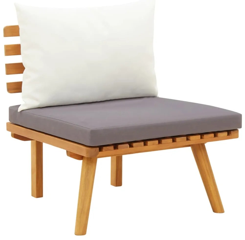 11 pcs conjunto lounge de jardim com almofadões acácia maciça