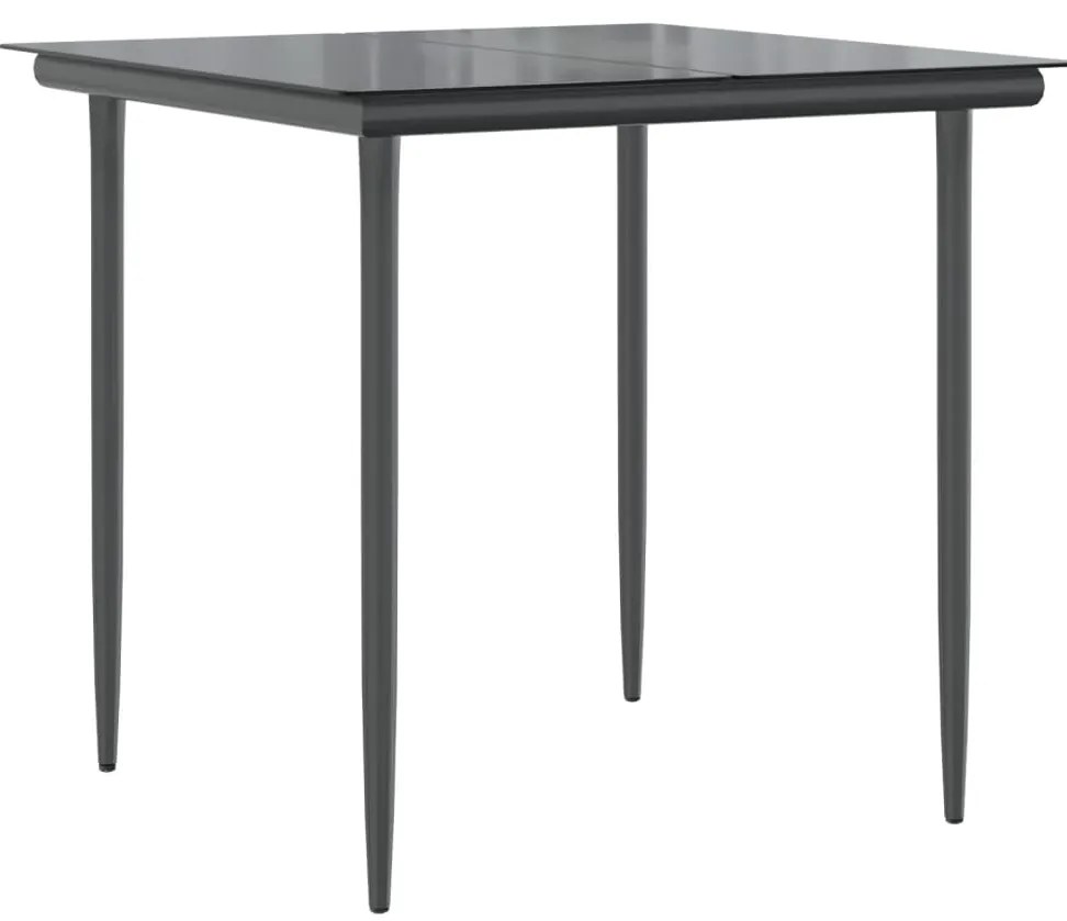 3 pcs conjunto de jantar p/ jardim c/ almofadões vime PE preto