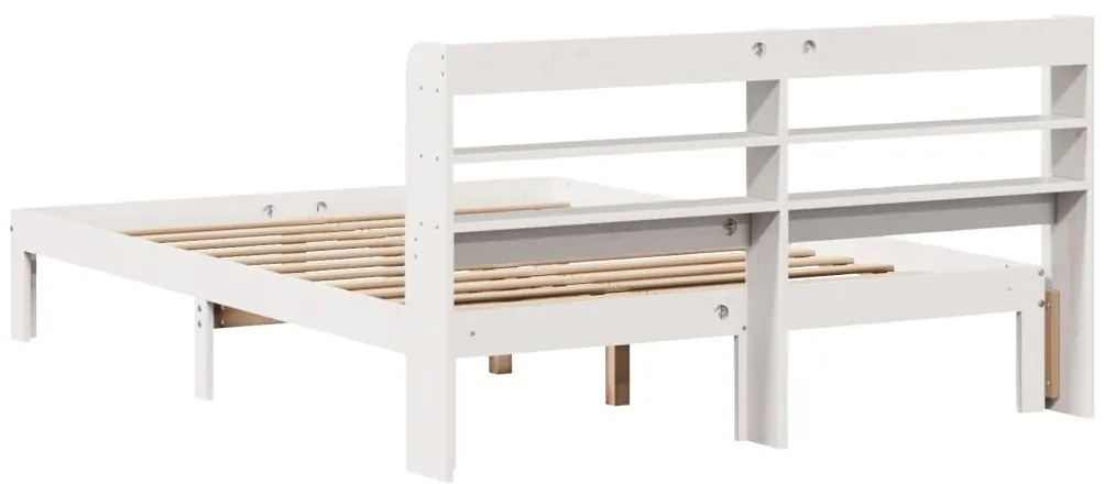 Estrutura de cama c/ cabeceira sem colchão 140x200 cm branco
