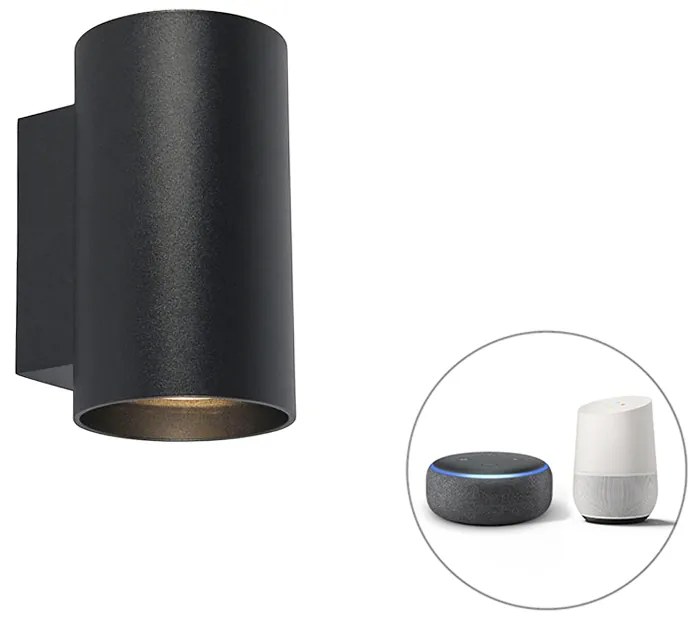 LED Candeeiro de parede design inteligente preto com 2 GU10 WiFi - Sandy Design,Moderno