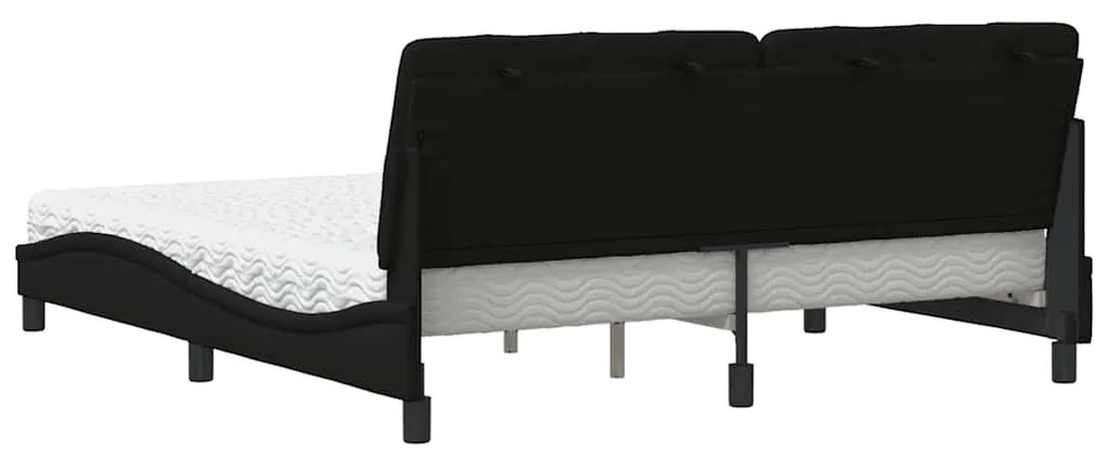 Cama com colchão 180x200 cm tecido preto