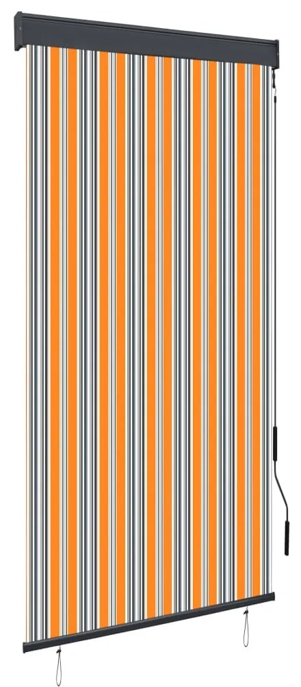 145956 vidaXL Estore de rolo para exterior 100x250 cm amarelo e azul