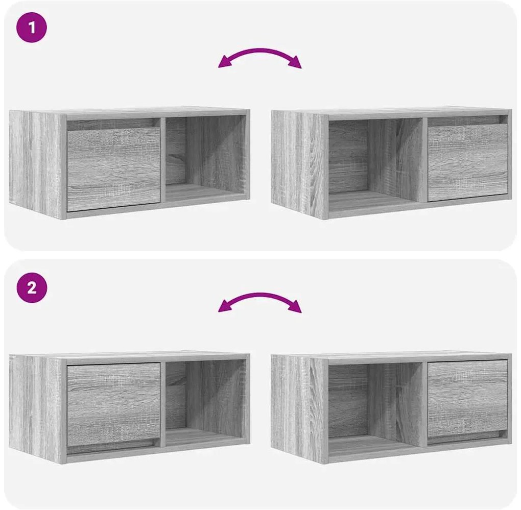 Móveis TV 2 pcs 60x31x25,5 cm derivados madeira cinzento sonoma