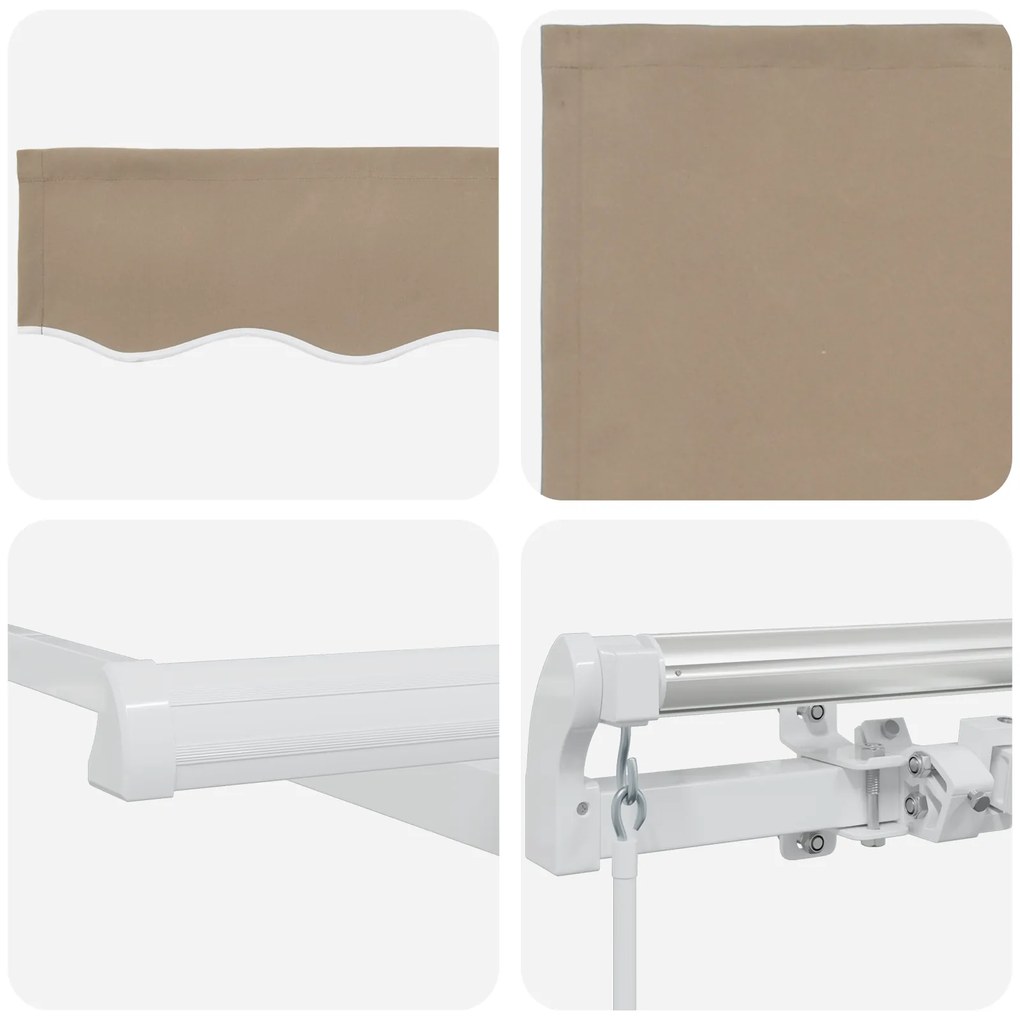 Toldo Retrátil Manual vidaXL Bege 450x350 cm